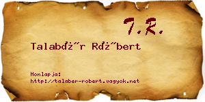Talabér Róbert névjegykártya